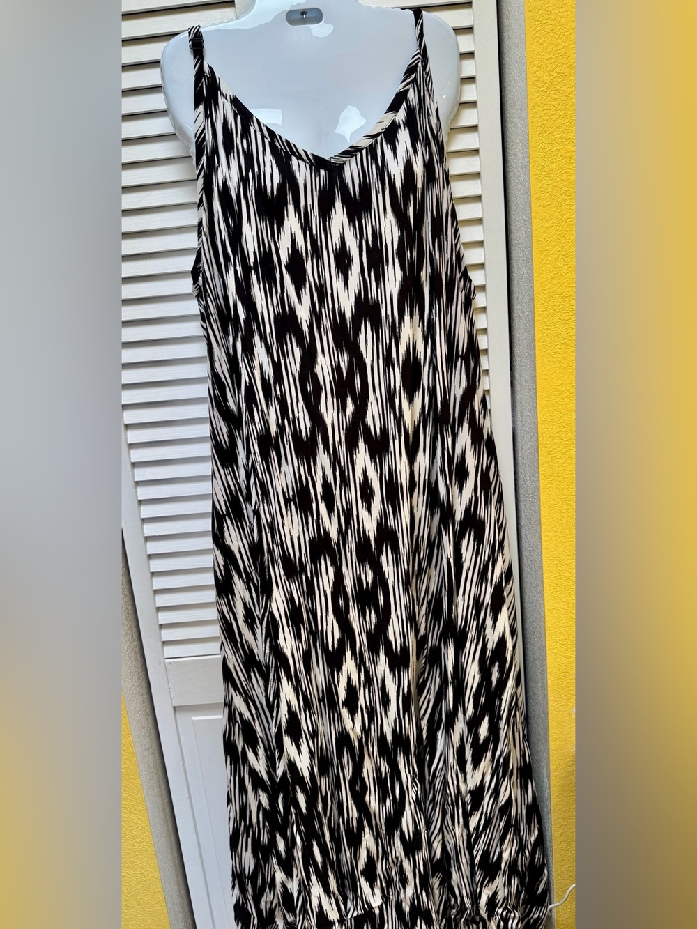 torrid Black and White Maxi Dress with Abstract Ikat Print
